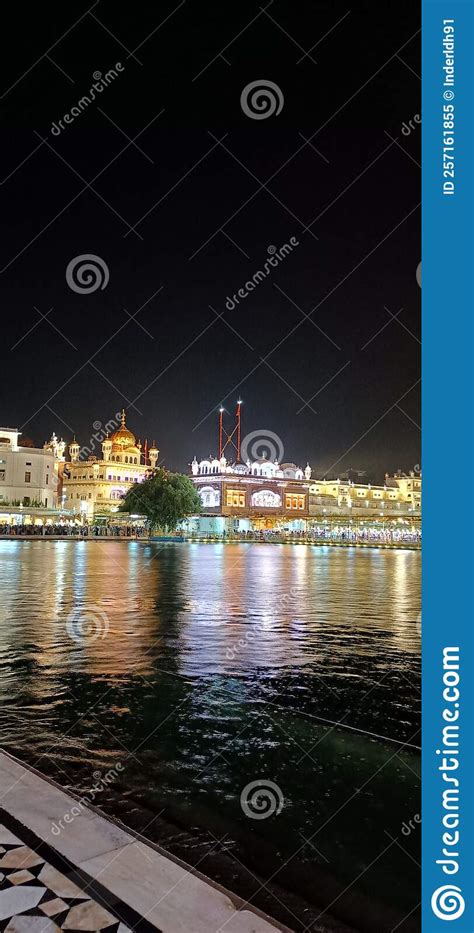 Golden Temple Entrance with Sarovar View. Stock Image - Image of ...