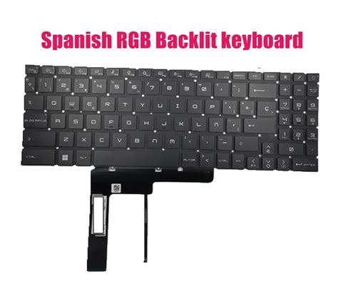 Spanish Rgb Backlit Keyboard For Msi Pulse Gl Uek Ms Pulse