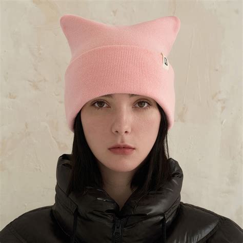 VA Label Square Beanie Pink ファッション通販サイト NUGU