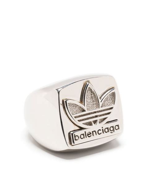 Balenciaga X Adidas Logo Engraved Signet Ring Farfetch