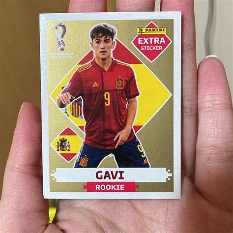 Figurinha Extra Sticker Gavi Ouro Gold Item P Esporte E Outdoor