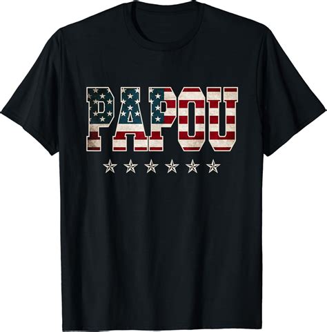 Hot Trending T Shirt With Papou Gift Father S Day American Flag Th Of July Walmart