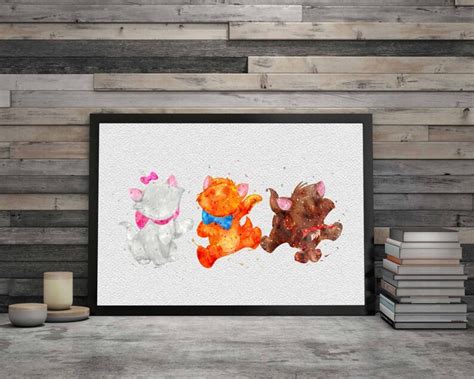 The Aristocats art print The Aristocats disney watercolor | Etsy