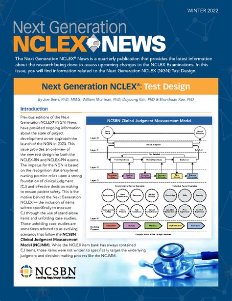 Clinical Judgement Model - WINTER 2022 Next Generation NCLEX ® : Test Design By Joe Betts, PhD ...