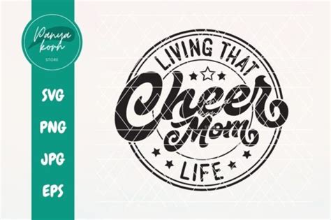 Living That Cheer Mom Life Graphic By Panyakorn Store Creative Fabrica