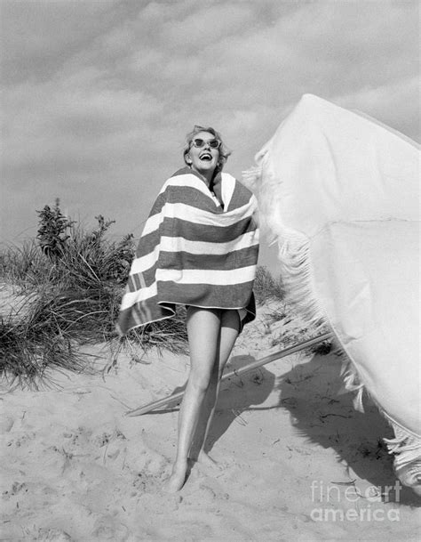 Woman At The Beach 1960s Photograph By Debrocke Classicstock Fine Art America