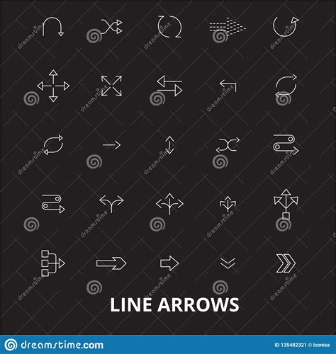 Las Flechas Alinean La L Nea Editable Sistema Del Vector De Los Iconos