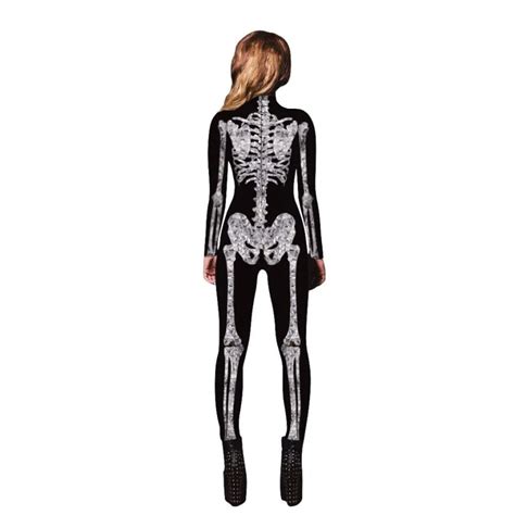 Kancoold Jumpsuit Summer Womens Overalls For Women Skeleton Bones Halloween Cosplay Bodycon