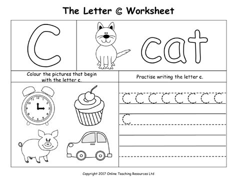 The Letter C Worksheet English Reception Worksheets Library