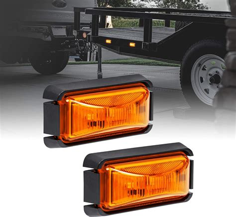 Amazon 2pc 2 5 Amber LED Trailer Marker Light W Black Bezel DOT