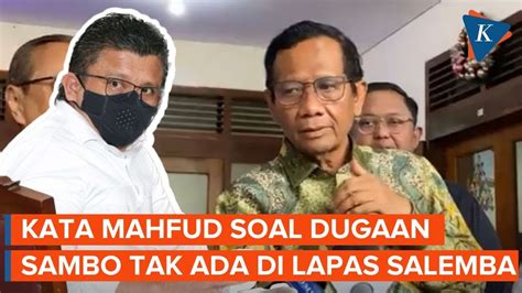 Mahfud Tantang Alvin Lim Lapor Kepadanya Soal Sambo Tak Ada Di Lapas