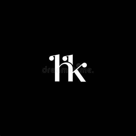 H K Letter Logo Creative Design On Black Color Background Hk Stock Illustration Illustration