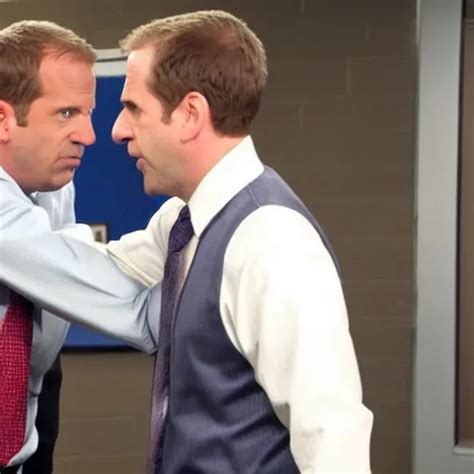 Toby Flenderson Punches Michael Scott In The Face Stable Diffusion