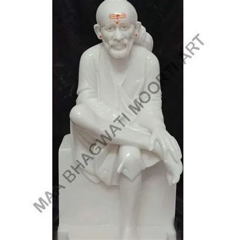 White Plain Decorative Marble Sai Baba Statue For Worship Size 18