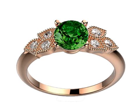 Bague Saphir Vert Or Rose Candide Joaillerie Thique April Paris