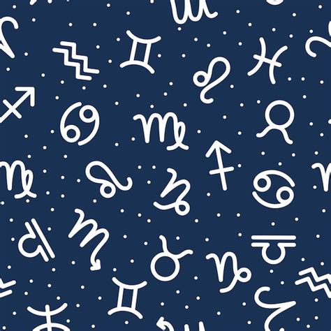 Premium Vector Astrology Seamless Pattern With Zodiac Signs