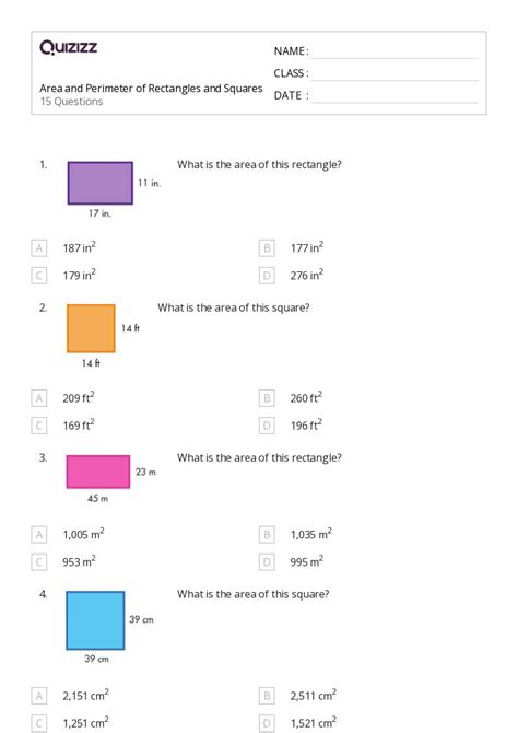 50 Perimeter Of A Rectangle Worksheets For 6th Year On Quizizz Free