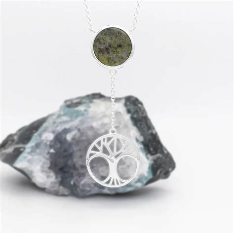 Connemara Marble Tree Of Life Drop Pendant