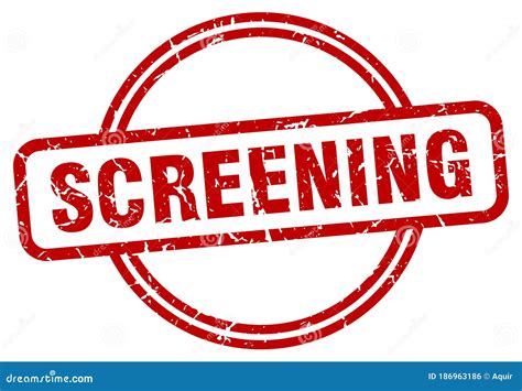 Screening Stamp Screening Round Vintage Grunge Label Stock Vector