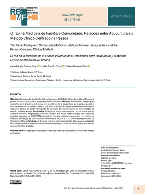 PDF O Tao na Medicina de Família e Comunidade Relações entre