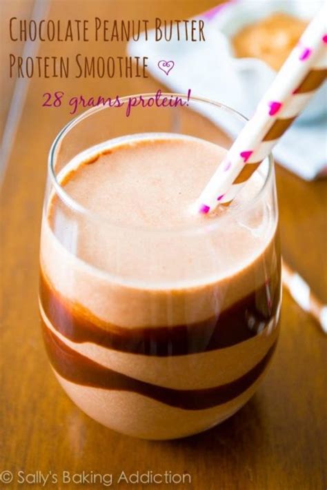 Chocolate Peanut Butter Protein Smoothie Sally S Baking Addiction