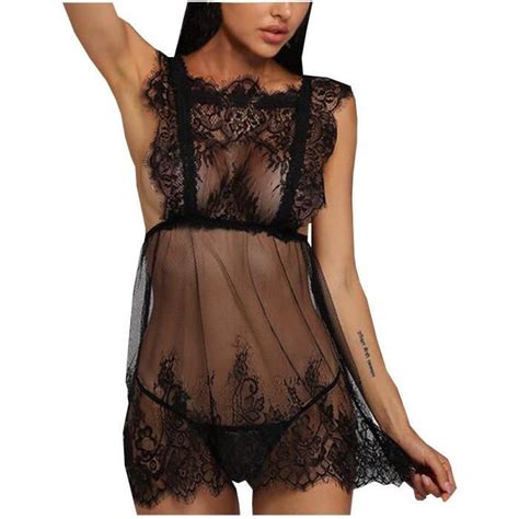 Femmes Sexy Dentelle See Through Net Yarn Sling Sexy Lingerie Sous