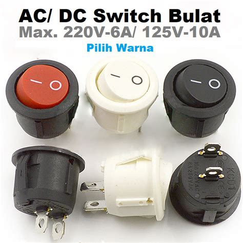 Jual Saklar Panel Bulat On Off AC DC High Power Max 10A Rocker Switch 2