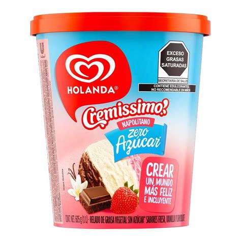 Helado Holanda Cremissimo Napolitano Zero Az Car L Walmart