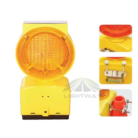 Traffic Warning Safety Solar Powered Barrier Light Yellow Led Blinking