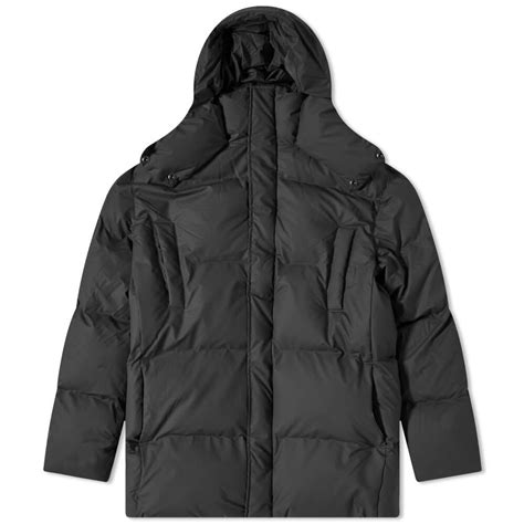 Rains Hooded Puffer Coat Black Editorialist