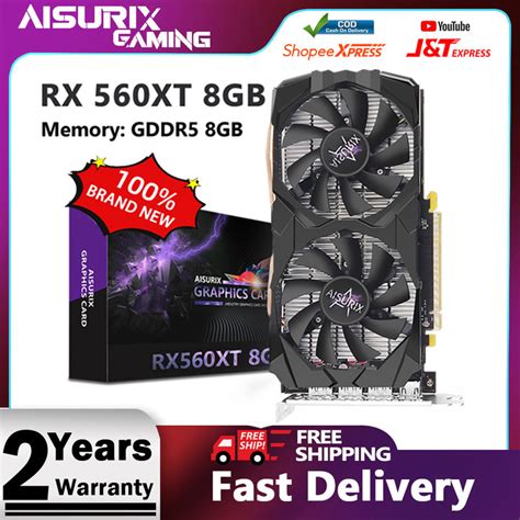 AISURIX RX 560XT 8GB Graphics Card RX580 AMD GPU Computer Video Card