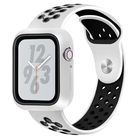 Apple Watch Series Mm Silikon Armband Zweifarbig Weiss