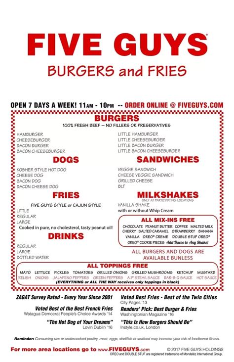 Five Guys Singapore Menu In 2023 Five Guys Five Guy Burgers Five Guys Hamburger