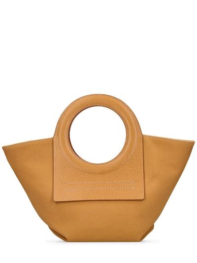 Sac mini en toile et cuir grainé cala Hereu Femme Luisaviaroma