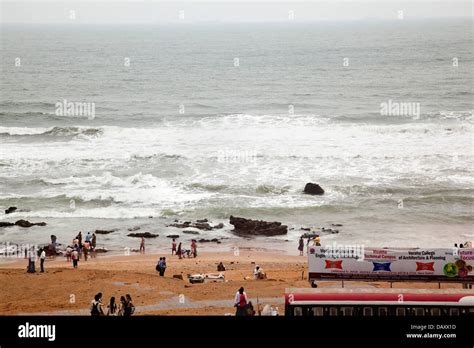 Tourists Enjoying On The Beach Visakhapatnam Andhra Pradesh India