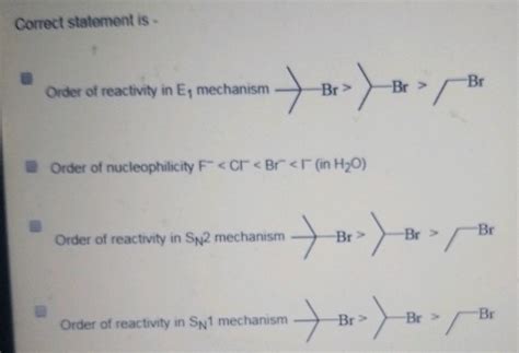 The Correct Order Of Reactivity Is