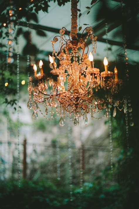 Outdoor Garden Destination Wedding Crystal Chandelier Maui Weddings