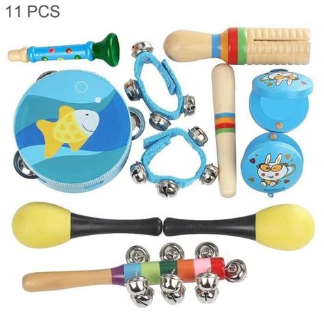 Orff Instruments de musique à Percussion Set 4 pouces Tambourin Maracas