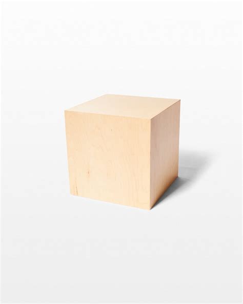 PD067 Andy Natural Wood Cube Table Prop Rental ACME Brooklyn