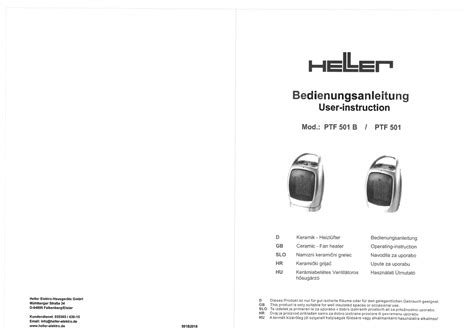 User Manual Heller Ptf 501 English 22 Pages