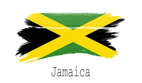 Bandera De Jamaica Sobre Fondo Blanco Foto Premium