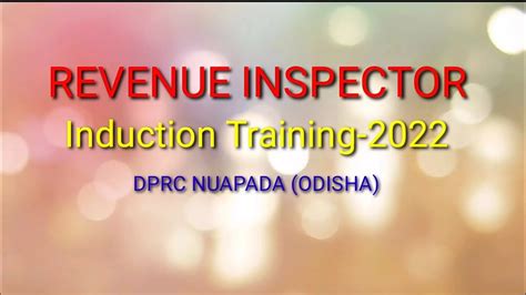 Revenue Inspector Training 2022 Osssc Ri Recruitment 2021 Youtube