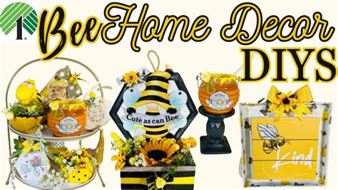 6 MUST TRY Bees Tiered Tray Décor DIYs 2024 Dollar Tree Bee Home