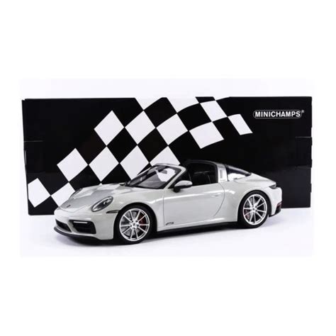 Miniatura Carro Porsche 911 Targa 4 GTS 2021 Cinza 1 18 Minichamps