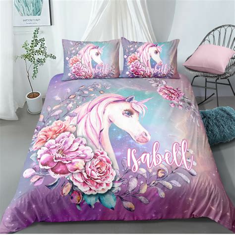 Personalized Custom Fairytale Unicorn Bedding Set Unilovers