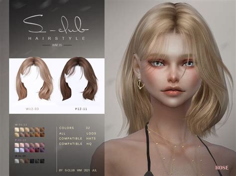 Natural Mi Long Hair For Sims ROSE By S CLub Sims Hair Long Hair