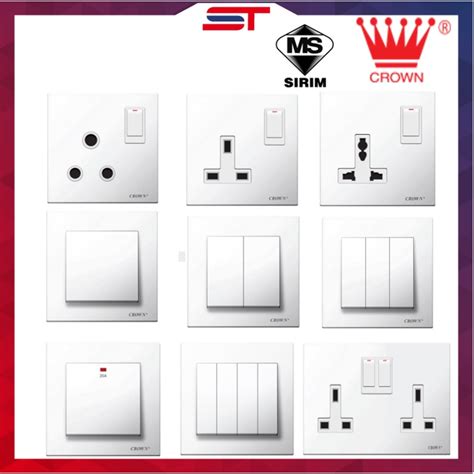 Crown Switch Socket Outlet Ce Series Sirim Approved Switch Socket Switches Outlet Switvhed