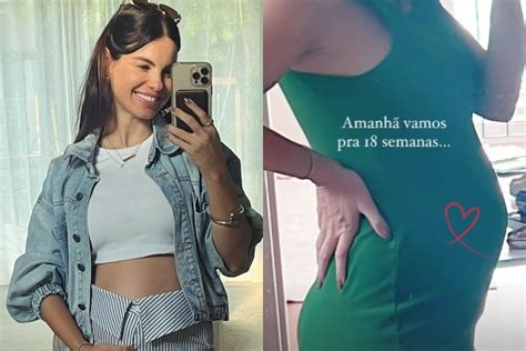 Grávida de 4 meses Sthefany Brito mostra tamanho da barriga em nova