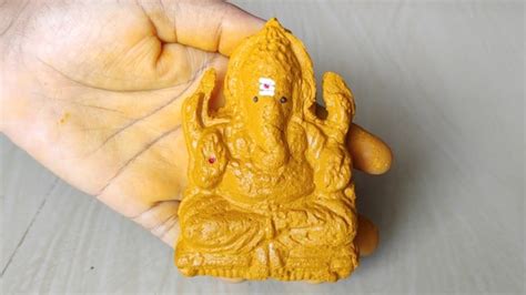 Easy Way To Making Of Turmeric Ganesh Idol At Home Eco Friendly