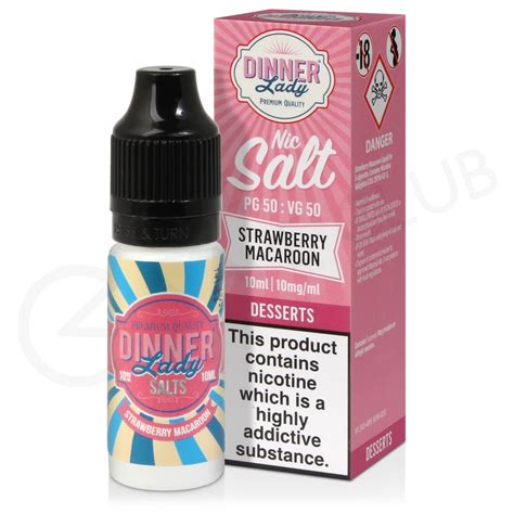 Strawberry Macaroon Nic Salt E Liquid By Dinner Lady 3 For 10 Deal